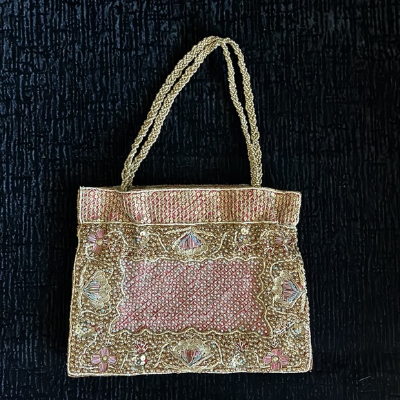 Handmade Wristlet Beaded Sequins Vintage Purse High Quality craftsmanship 9”x 7” - Picture 2 of 11